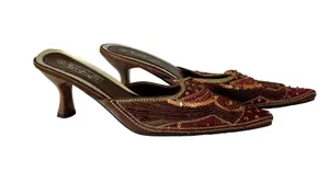 Beauty Max Jeweled Mules Brown Size 8.5 thumbnail 1