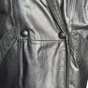Vintage Wilsons Leather Black Trench Coat Thinsulate‎ Insulated Medium Longline thumbnail 5