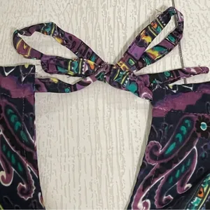 ECI Purple Floral Paisley Maxi Dress Size 12 Sleeveless thumbnail 6