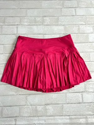 Gold Hinge Pleated Active Mini Skirt - Hot Pink Size Large Tennis Golf thumbnail 4