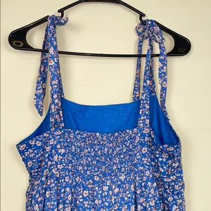 Madewell Women’s Boho Cottagecore Floral Print Shoulder Tie Tiered Midi Dress thumbnail 5