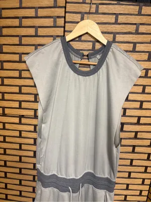 Taupe barrel leg jumpsuit size large Gray thumbnail 3