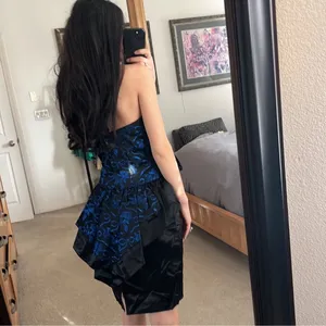 Gunne Sax Jessica Mc Clintock bust black / blue dress size 6 thumbnail 6