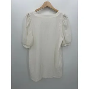 BB Dakota Steve Madden Womens Off White‎ Mini Dress Size M V-Neck Puff Sleeve thumbnail 2