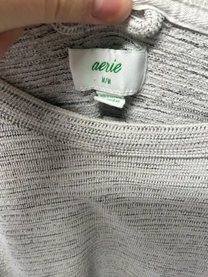 Aerie Crewneck Sweatshirt Grey Oversized thumbnail 3