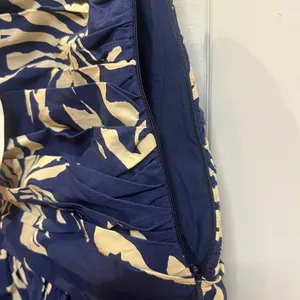 ZARA long skirt in floral print blue/ivory size M Cotton thumbnail 6
