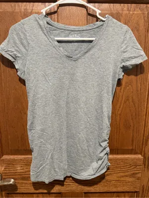 Isabel Maternity Light Gray V-Neck Women's Tee thumbnail 1