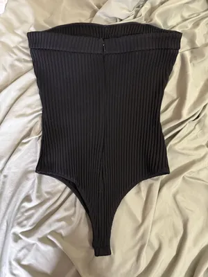 NBD Revolve strapless ribbed body suit  thumbnail 3