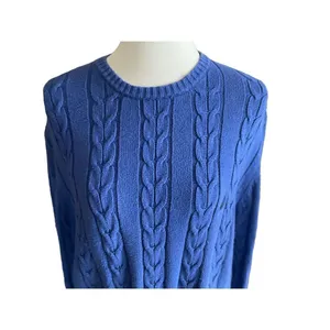 Nautica Cable knit Crewneck Sweater Royal Blue Large thumbnail 3