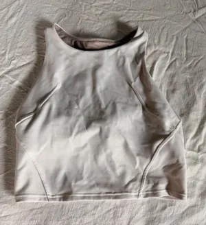 Lululemon White High Neck Longline Sports Bra Tank Size 6 thumbnail 1