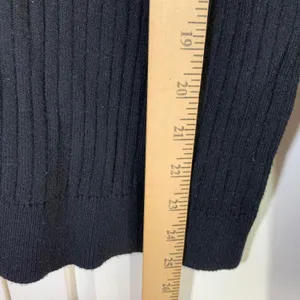 Talbots Womens Black Ribbed‎ Turtleneck Sweater Button Cuff Cotton Blend Size L thumbnail 7