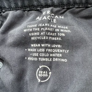 NWT American Eagle Jeans 18 Standard Washed Black Low Rise Strigid Baggy Barrel thumbnail 5