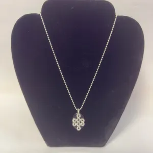 Sterling Silver Dots Chain & Onyx Pendant NWOT thumbnail 2