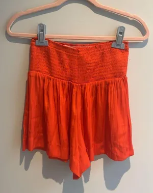 The Pants Store Smocked waist dress shorts orange thumbnail 1