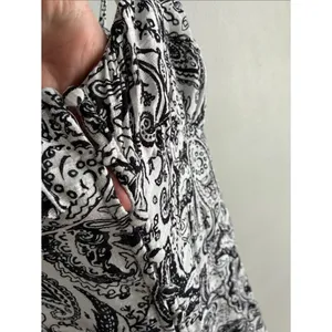 Zara Paisley Print Midi slip Dress Black White Cami Boho Cottagecore Size Medium thumbnail 5