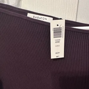 Aritzia Sabaton Ribbed Long Sleeve Top in Dark Purple thumbnail 2