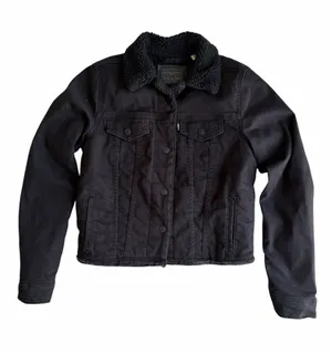 Levi's Original Denim Black Trucker Sherpa Jacket XS thumbnail 1