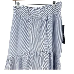 Tuckernuck Cinzia Blue Stripe Eyelet Midi Skirt Medium NWT thumbnail 5