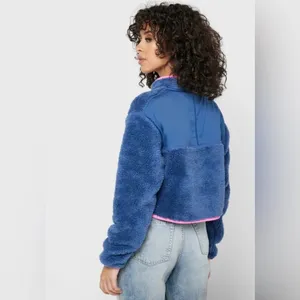 Nike SPORTSWEAR SHERPA PLUSH FLEECE ZIP CROP SWEATSHIRT SIZE 1X thumbnail 2