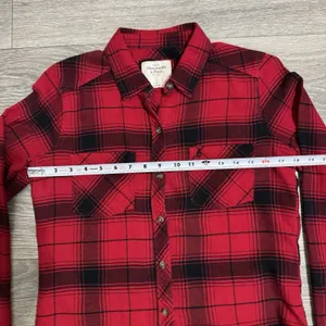 Abercrombie & Fitch Red‎ black Check Plaid Button Down Womans Career Shirt S thumbnail 10