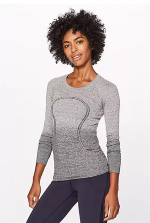 Lululemon Grey Swiftly Tech Long Sleeve Shirt Athletic Workout Size 6 thumbnail 1