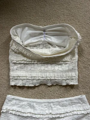 Shein white lace mini skirt set thumbnail 4