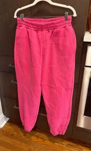 Comfrt sweatpants with an elastic waistband hot pink large thumbnail 1