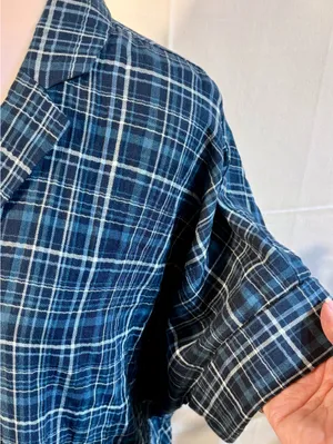 ☀️NWT Madewell Swenson Popover Shirt Morehead Plaid Deep Indigo Sz Large🧡 thumbnail 5