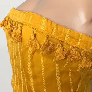 Honey punch gold strapless mini dress with tassels. New with tags thumbnail 14