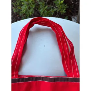 Majubu Hand Printed Africa Graphic Canvas Tote Bag Red‎ Brown Tribal Folk Art thumbnail 6
