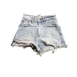 Abercrombie & Fitch Curve‎ Love High Rise Cutoff Denim Shorts Light Wash 25/0 thumbnail 3