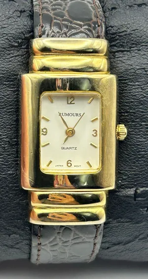 Rumours Gold-tone Case Brown Band Women's Quartz Cuff Watch Working thumbnail 1