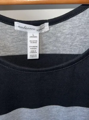 Ambiance Apparel Crop Stripes Top thumbnail 2