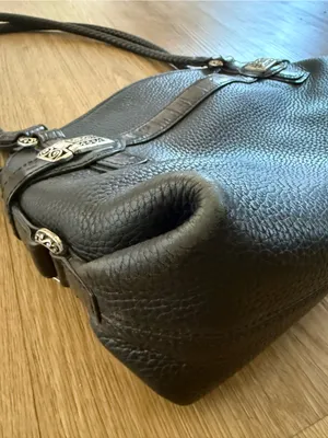 Brighton Black Pebbled Leather with Silver Hardware Everyday Shoulder Bag thumbnail 3