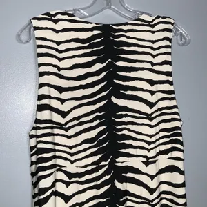 Chico’s Brown & Cream Zebra Sleeveless V Neck Bejeweled Maxi Stretchy Dress L thumbnail 6