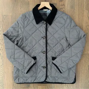 Barbour Orelia Quilted Houndstooth Printed Chore Jacket in Black and Tan US 10/M thumbnail 4