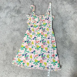 Urban Outfitters Womens Pink Fruit Print Lace Up Mini Babydoll‎ Dress Size XS thumbnail 9