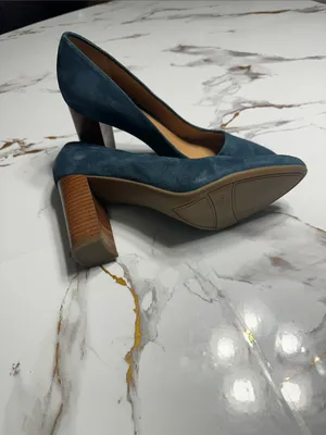 Franco Sarto Blue Suede Block Heel Pumps thumbnail 9
