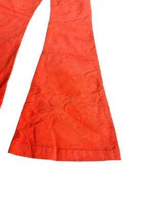 Edikted Bright Orange Corduroy Pants Flare Leg Casual Bold Size XS Women's NWT thumbnail 11