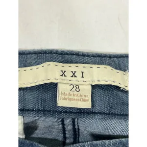 XXI Wide‎ Leg Denim Jeans Women' Sz 28 Blue Wash Flare Cropped Trendy Retro Chic thumbnail 3