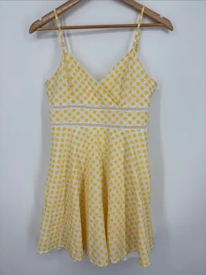 Altar'd State Yellow Floral Embroidered Fit & Flare Mini Dress thumbnail 2