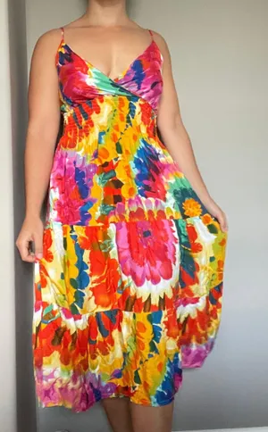 Colorful Italian-Bought Summer Dress NWT thumbnail 3