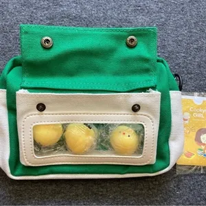 Green Canvas Messenger Shoulder Bag‎ with Stress Relief Chicken Toy Cute Satche thumbnail 4