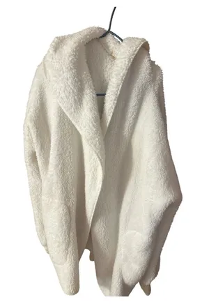 Cozy Hooded Sherpa Cardigan - Cream thumbnail 1
