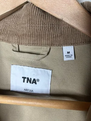 TNA Barkley Relaxed Lightweight Canvas Corduroy Collar Workwear Jacket in Tan thumbnail 8