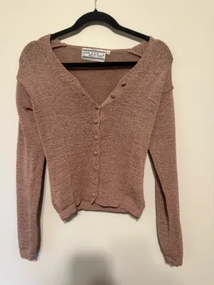 Vintage paper tags button down sweater Brown Size M thumbnail 1
