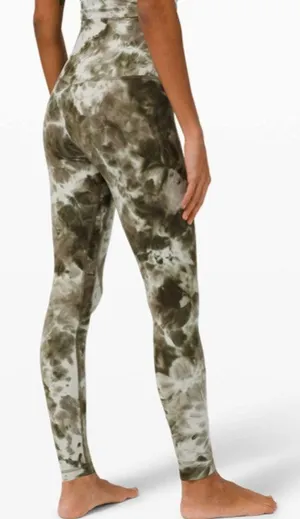 Lululemon Align Pants 28" Diamond Dye Light Sage Army Green Dark Olive Size 6 thumbnail 1