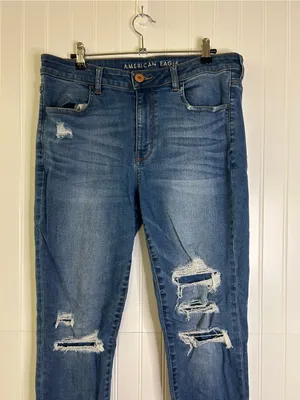 American Eagle Outfitters Distressed Super Stretch Jeggings Size 14 thumbnail 2