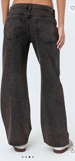 Edikted Petite Raelynn Low-Rise Jeans Washed S thumbnail 3