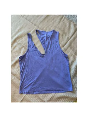 Lululemon Women's Purple Shoulder Cut-Out Yoga Tank Top Size 12 thumbnail 4